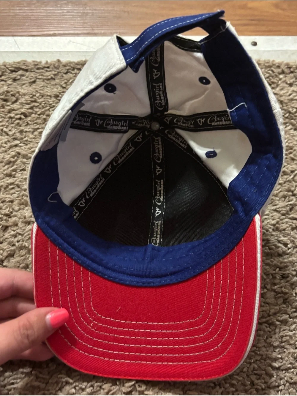 Cowgirl Hardware Girl Youth Vintage Baseball Cap patriotic Color Design Like New